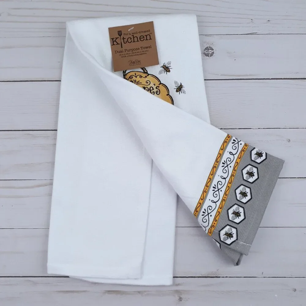 Kitchen Towel Dual Purpose Bee Hive Bees Theres No Place Like Home